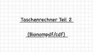 Taschenrechner Stochastik [upl. by Tito143]