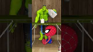 Spidey Drink Hulk Milk 🍼 marvel funny ytshortsviral [upl. by Falkner]