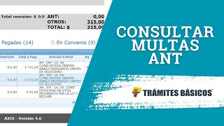 Consultar multas de tránsito ANT por placa o licencia de conducir Actualizado [upl. by Aneg]