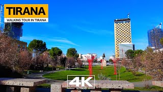 TIRANA ALBANIA  PIRAMIDA SHESHI SKENDERBEJ RRUGA E DURRESIT PEDONALJA 4K UHD [upl. by Zetrom]