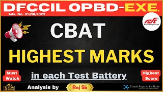 DFCCIL OPampBD Exe CBAT Score Card I Highest marks in each test I Crack Psycho InstituteRaj Sir [upl. by Nivlem]