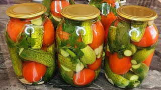 ПРОСТО ЗАЛИВАЮ КИПЯТКОМ Закрываю по 50 банок Невероятно вкусный рецепт с ПОМИДОРАМИ и огурцами [upl. by Namrej880]