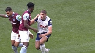 Mohammed Kudus vs Micky van de Ven fight and red card Tottenham vs Westham football premierleague [upl. by Eveleen]