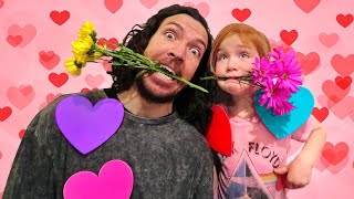 ❤️ VALENTINES DAY CHALLENGE ❤️ Adley and Dad play a surprise GAME SHOW with Hearts Flowers amp Magic [upl. by Refinnaej]