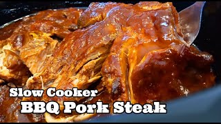 Slow Cooker Barbecue Pork Steak  Slow Cooker Pork Steak Recipe [upl. by Alliber303]