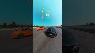 1000hp Mustang vs Tesla Plaid 😱 racing cars mustang tesla race streetracing track [upl. by Johnathon31]