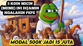 5 Koin meme yang harus kalian beli  koin crypto yang menjanjikan 2024  koin crypto potensial [upl. by Oaoj]