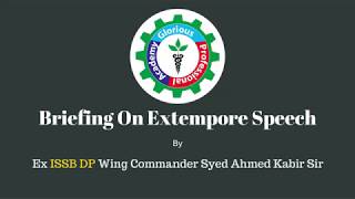 Guideline on Extempore Speech ISSB Video [upl. by Torrence939]