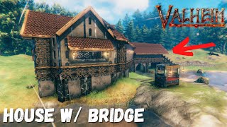 I Built A House With A Long Covered Bridge In Valheim  TimeLapse [upl. by Adahsar]