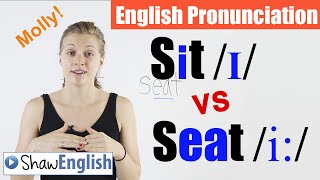 English Pronunciation Sit ɪ vs Seat i [upl. by Oshinski]