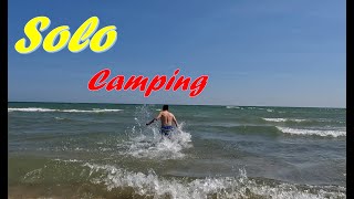 Modern Campground Tawas Point State Park Michigan Solo Camping Palomino Puma Travel Trailer [upl. by Anaik178]