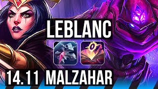 LEBLANC vs MALZAHAR MID  67 winrate 1437 Legendary  EUW Grandmaster  1411 [upl. by Barsky]