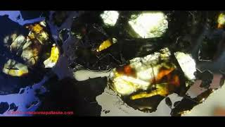 Best meteorite olivine pallasite  close up on translucent olivines [upl. by Eiclehc]