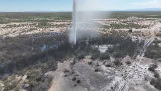 Drone Footage Shows Old Wells Blowout Causing Stink in Texas Town [upl. by Enitsirhc]