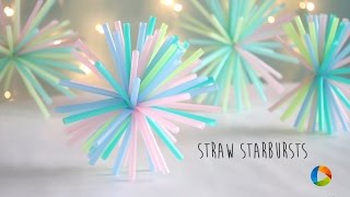 How to make  Straw Starbursts  Recyclable Straws  Decor [upl. by Notaes]