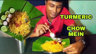 DELICIOUS TURMERIC EGG CHOW MEIN EATING 🍅🍜🥚MADE BY ME FIRST TIME eatingshow garibeater [upl. by Anomis]