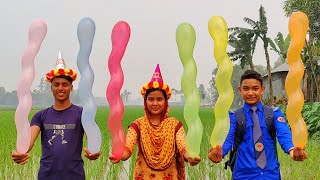 outdoor fun with Flower Balloons and learn colors for kids by I kids Episode 42 [upl. by Derfnam]