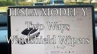 TESLA MODEL Y Windshield Wipers Two Ways to Turn On [upl. by Drobman]