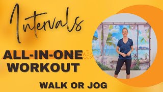 AllinOne Workout including walking intervals at your speed and combination strength exercises [upl. by Dibb]