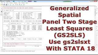 Generalized Spatial Panel Two Stage Least Squares GS2SLS Use gs2slsxt With STATA 18 [upl. by Gram]