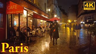 ParisFrance 🇫🇷  Walking in the Rain at Night  January 2022 4K HDR Paris 4K  A Walk In Paris [upl. by Taima528]