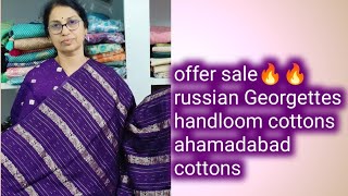 offer sale cottons russian Georgette sareessuseela fashion point [upl. by Ardnod689]