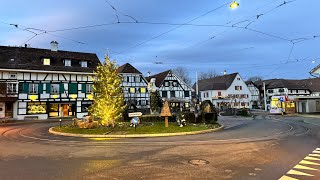 Biking from Schönenbuch to Allschwil  Switzerland Winter 4K  20240101 [upl. by Rugg115]