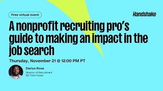 A nonprofit recruiting pro’s guide to making an impact in the job search  Campus to Career Events [upl. by Marleah61]