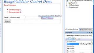 ASPNET 2008 Controls Series  RangeValidator Control [upl. by Llywellyn]