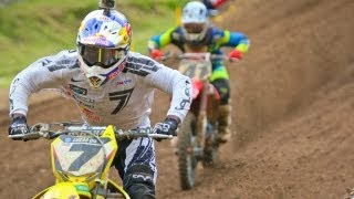 James Stewart vs Trey Canard Final Three Laps  2013 Spring Creek MX 450 Moto 1 [upl. by Sivla]