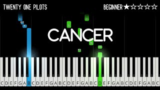 Twenty One Pilots  Cancer MCR  EASY Piano Tutorial [upl. by Lovich]