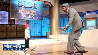 Little Big Shots Who wants to see Steve skateboard  STEVE HARVEY [upl. by Ciccia]