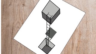 How to sketch a ladder on a wooden surface step by step drawing tutorial 🎨✨  3D trick Art [upl. by Dhumma444]