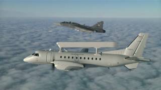 Royal Thai Air Force Gripen and Saab 340 Erieye AEW [upl. by Arehs]