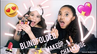 BLINDFOLDED MAKEUP CHALLENGE  MET CELINAS WORLD😍 [upl. by Reider]