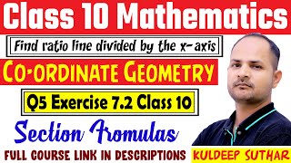 q5 ex 72 class 10 maths Find the ratio in which the line divided by the xaxis [upl. by Cilegna183]