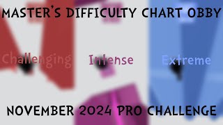 MDCO Masters Difficulty Chart Obby  November 2024 Pro Challenge [upl. by Eirovi820]