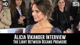 Alicia Vikander Interview  The Light Between Oceans Premiere [upl. by Llesirg]