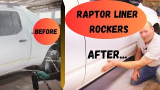 Raptor Liner Sprayed Rocker Panels and Wheel Wells Turned out decent with a few helpful tips [upl. by Aleusnoc]