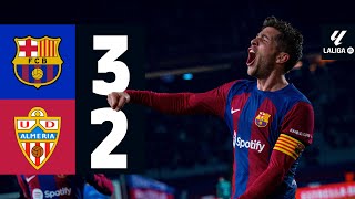 FC BARCELONA 3 vs 2 ALMERIA  LALIGA 202324 MD18 [upl. by Bourn598]