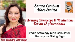 February 2024 Horoscopes Predictions for all 12 Ascendants Vedic Astrology [upl. by Aidni]