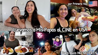 Primera Vez de mis Papas en un Cine en USA🇺🇸😍  Pues Asi quieren Ellos🤷🏻‍♀️🙄🧋Barbecue y Cohetes🧨🎆 [upl. by Anide129]