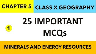 279  MCQs Class10 GEOGRAPHY chapter 5  MINERALS AD ENERGY RESOURCES  Sst Class 10 CHAPTER 5 MCQs [upl. by Jane902]