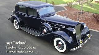 1937 Packard V 12 Club Sedan  Charvet Classic Cars [upl. by Ihcur]