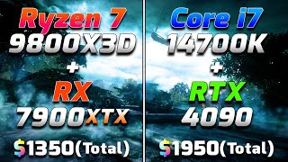 Ryzen 7 9800X3D  RX 7900 XTX vs Core i7 14700K  RTX 4090  PC Gameplay Benchmark Tested [upl. by Otrebire]