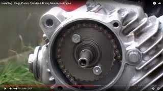 Installing  Rings Piston Cylinder amp Timing Motorcycle Engine Cell Phone Friendly [upl. by Kela498]