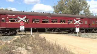 Australian Steam Trains T356 and R761 lead a shuttle from Barnes [upl. by Nnayllehs946]