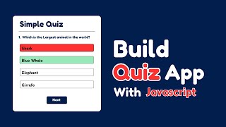 How To Make Quiz App Using JavaScript  Build Quiz App With HTML CSS amp JavaScript in 2024 [upl. by Tatianna]