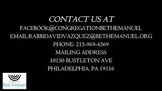 Congregation Beth Emanuel Shabbat Erev Service [upl. by Eniladam]