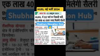 Hurl Recruitment 2024  Hurl New Vacancy 2024  New Vacancy 2024  Alp Exam Date 2024 shorts feed [upl. by Edasalof]